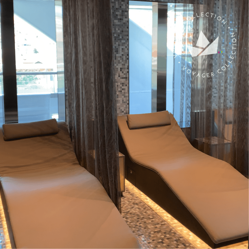 Espreguiçadeiras termo-relaxantes do Senses Spa