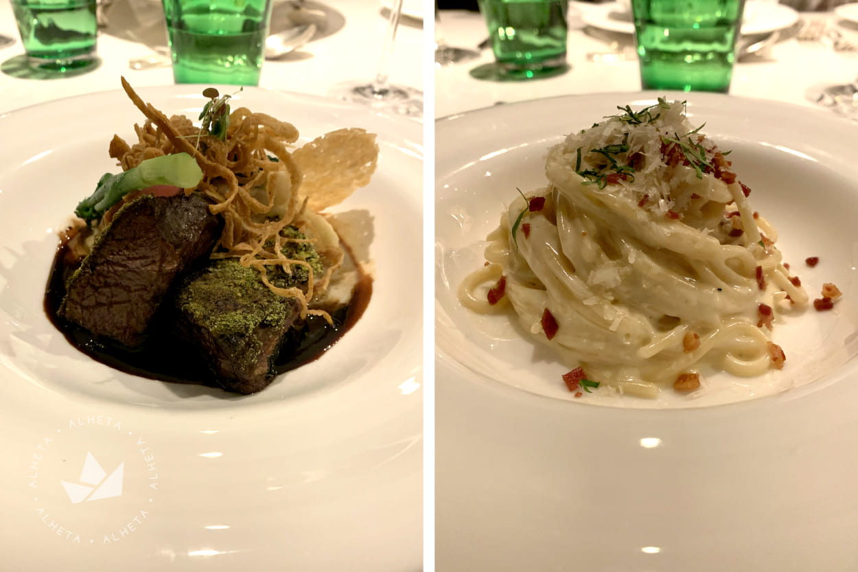 Alta Gastronomia que eram servidas a bordo dos Cruzeiros Fluviais da Crystal
